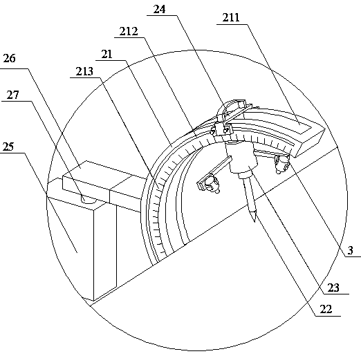 Plate processing device capable of carrying out inclined hole drilling operation