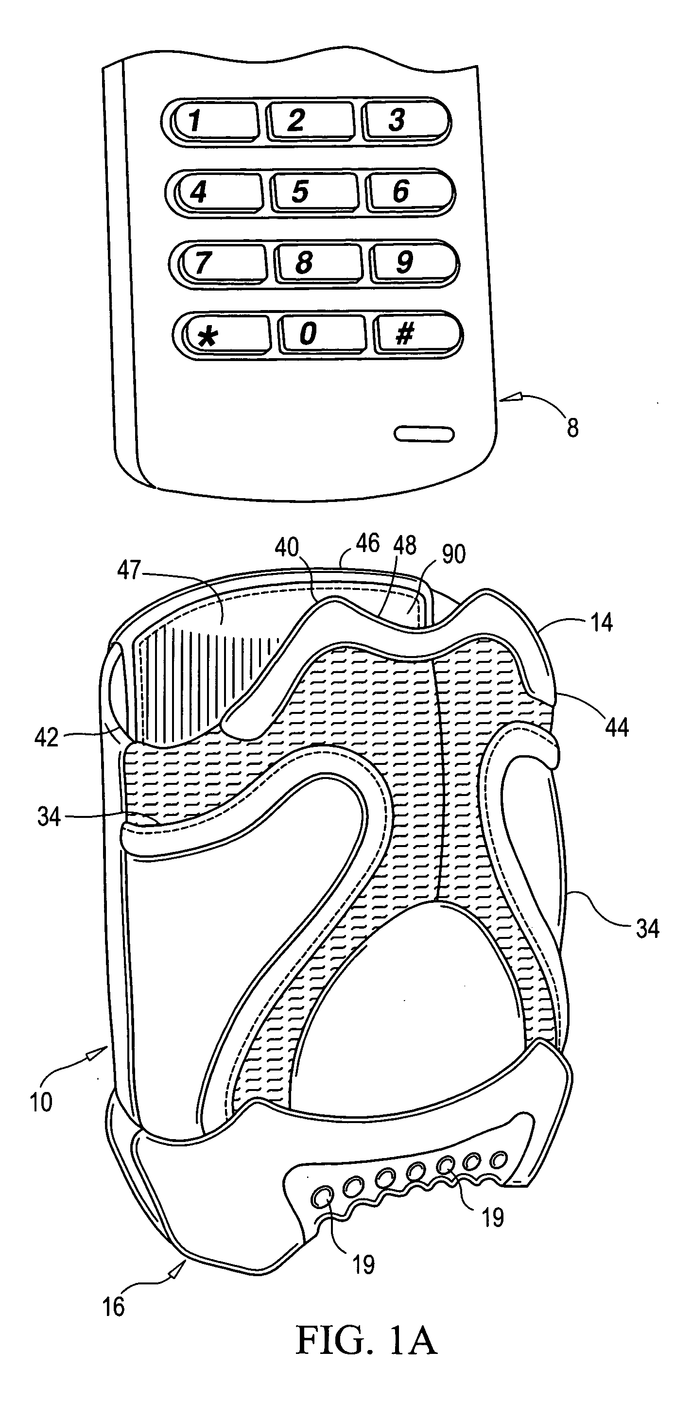 Carrying case for cell phone or other device with protective end cap and cushioning