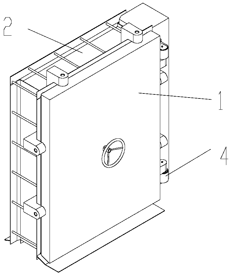 Uniformly-locked sealed protection door with transition threshold
