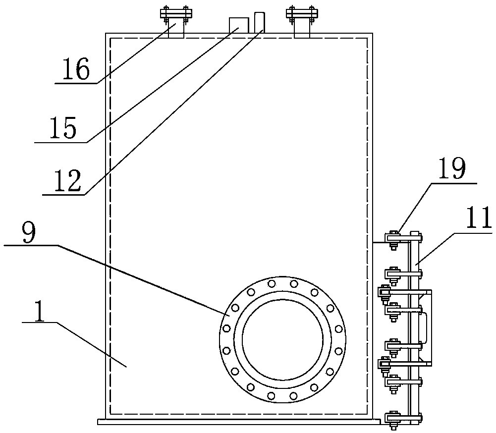 Quarrying box device for slurry-balancing shield machine and construction method of quarrying box device