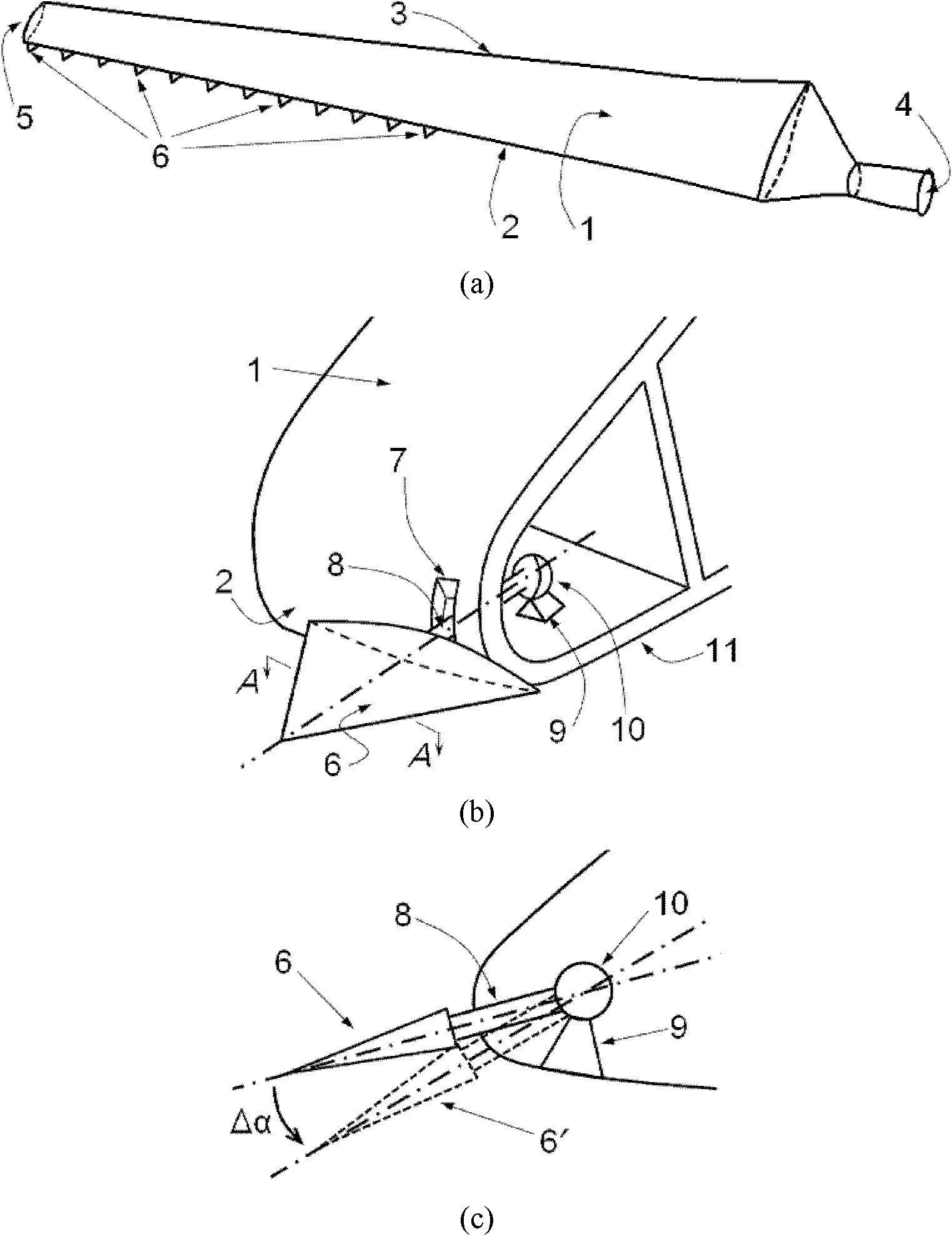 Device for utilizing front edge rudder pieces to adjust output power of rotating blade and method thereof