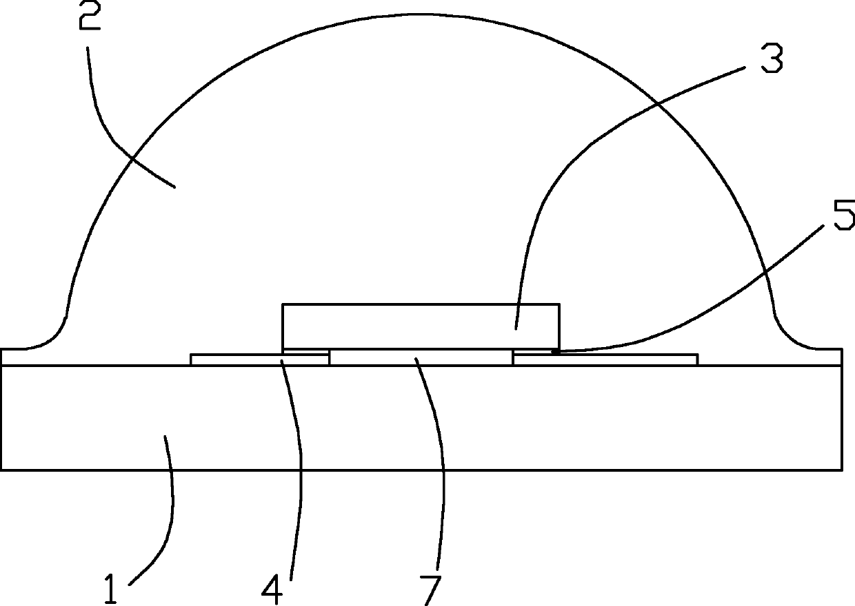 Wireless packaging structure of high-power ceramic LED (Light-emitting Diode)