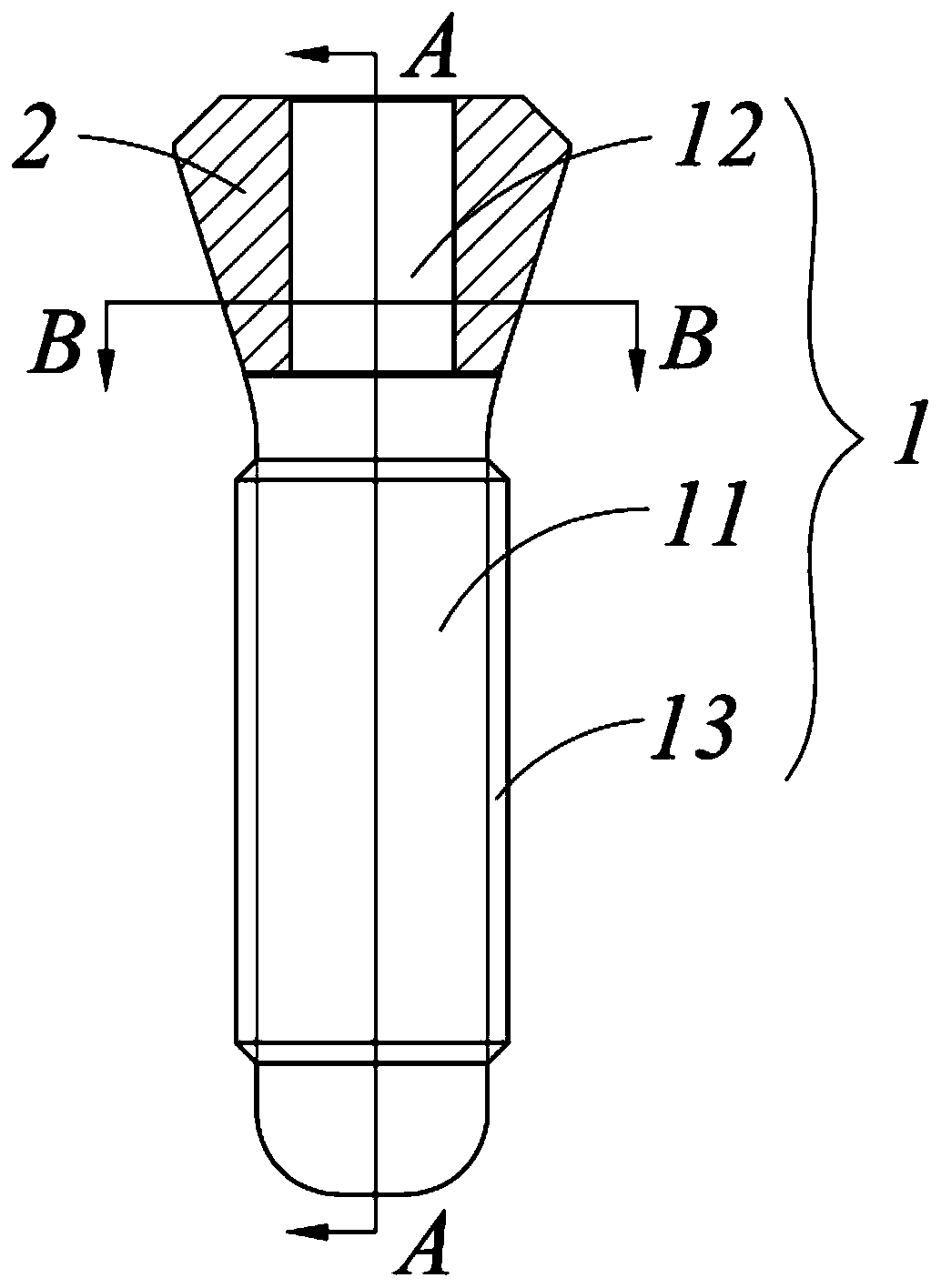 Detachable soft tissue horizontal implant and dental implant system with same