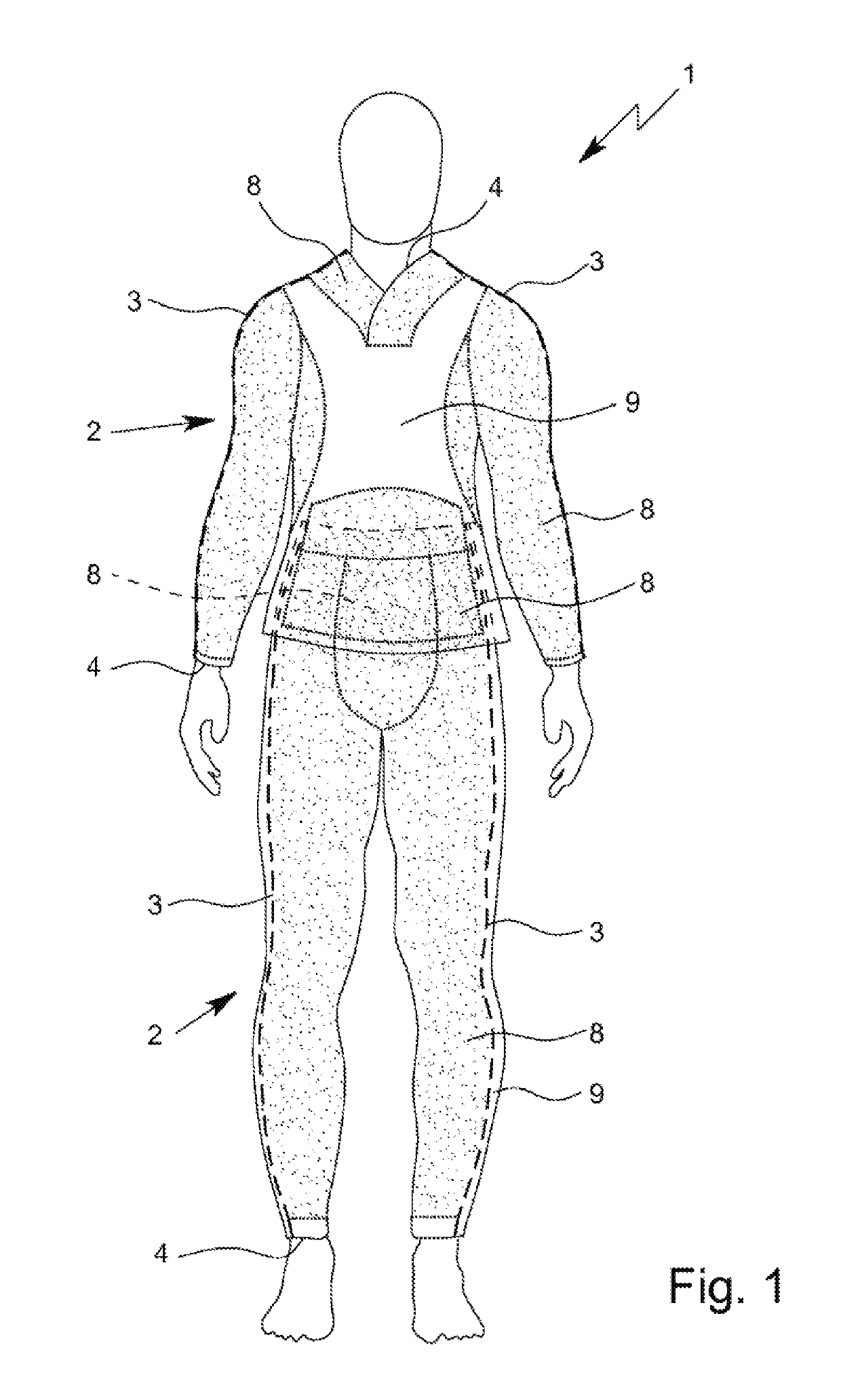 Protective clothing unit and use thereof