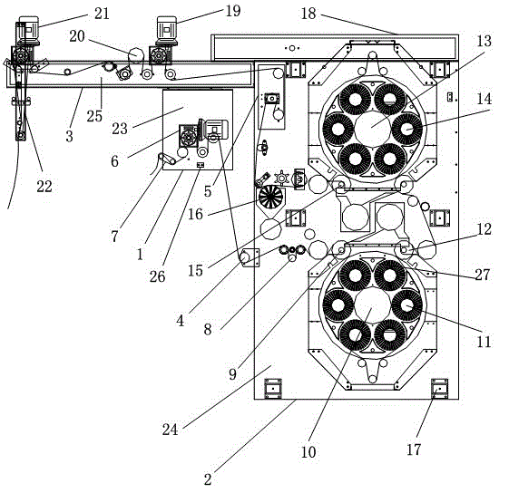 Dual-planet-wheel high-speed brushing machine