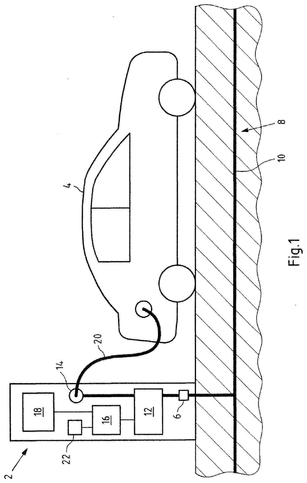 Charging station with automatic grid identification and method for the control thereof