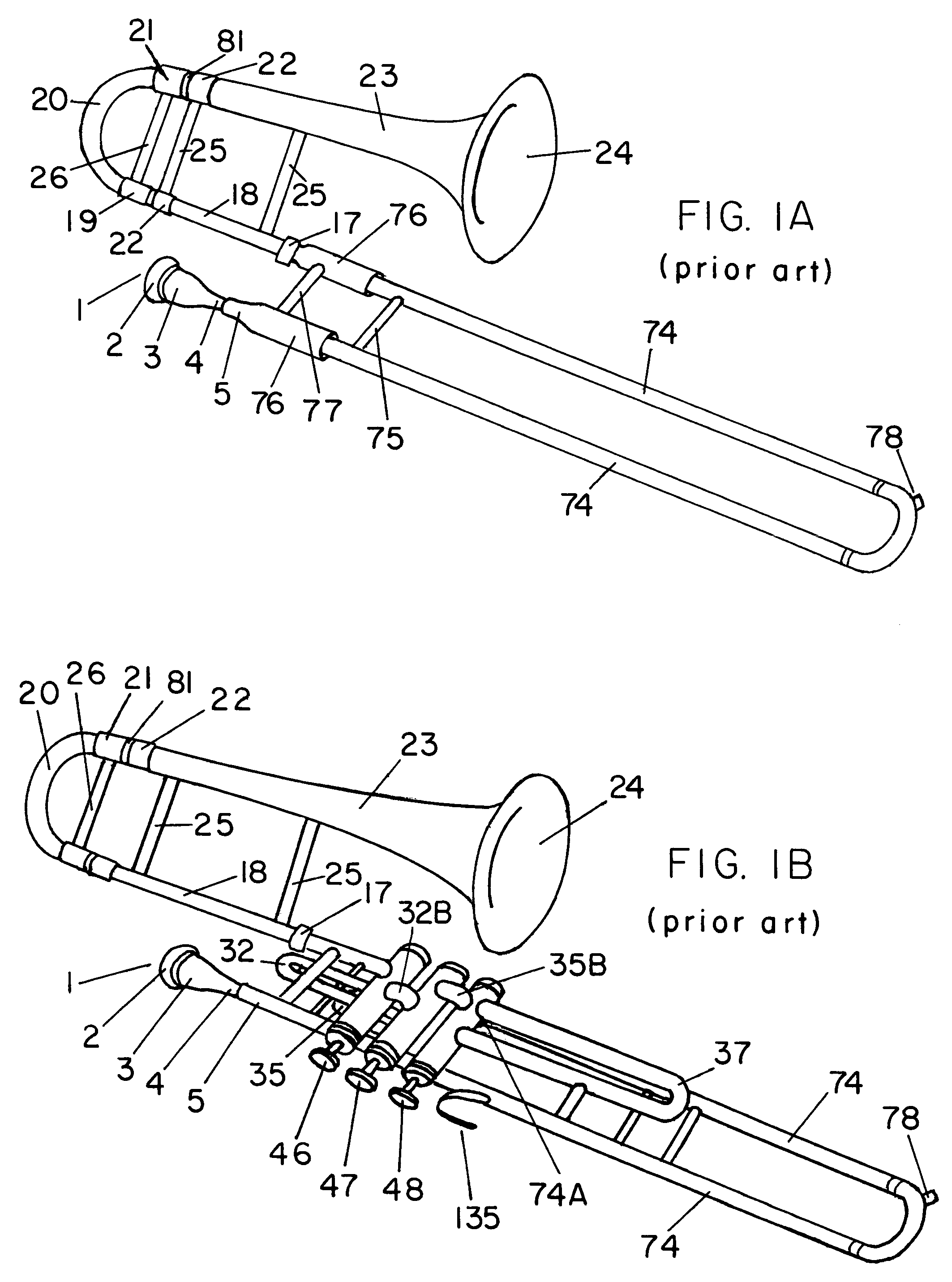 Gradually progressive bore BB-flat, CC, E-flat, F, or B-flat valved musical wind instrument and valved B-flat/F inverted double musical wind instrument