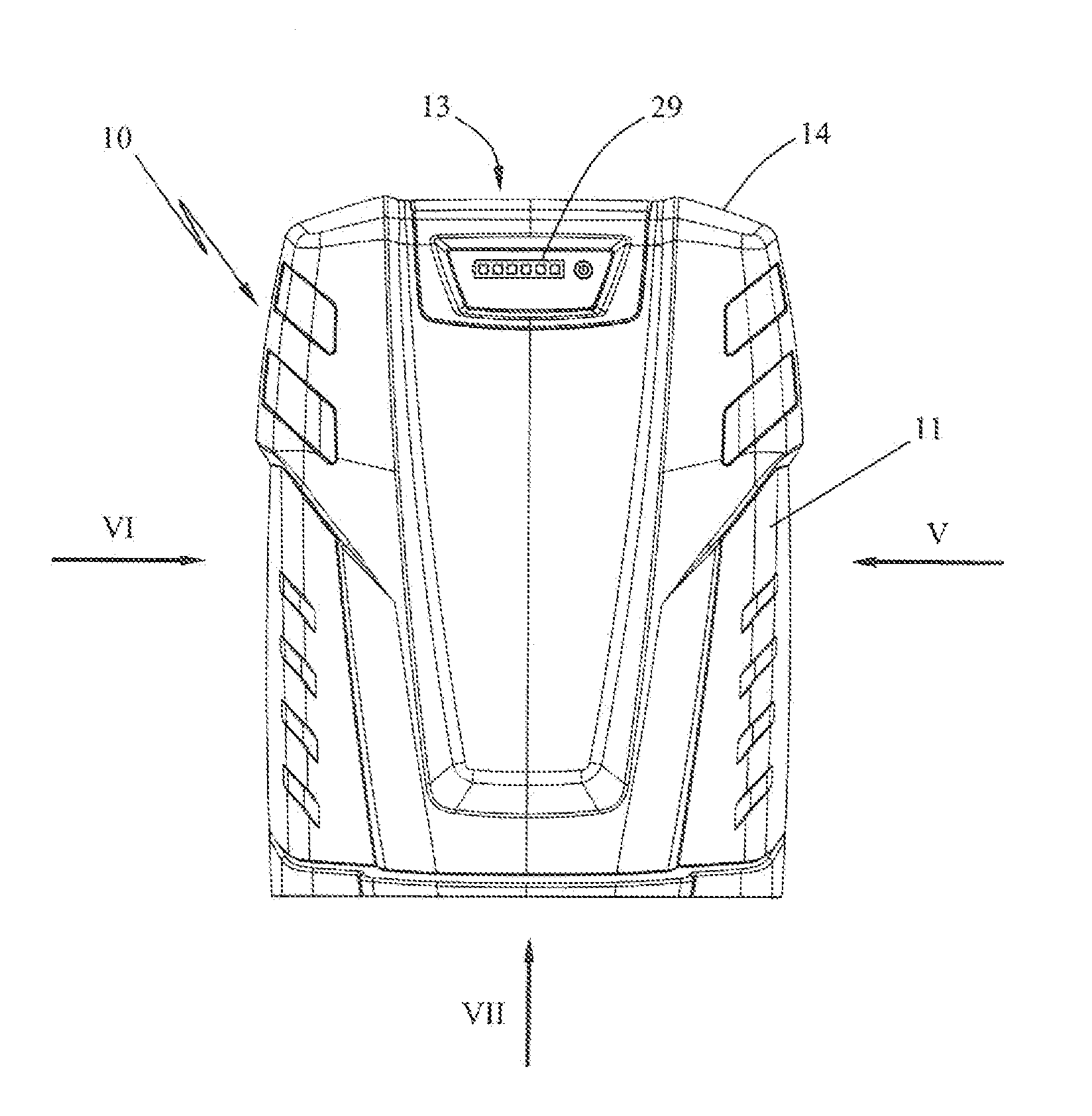 Electric work apparatus with an electric load and a rechargeable battery pack