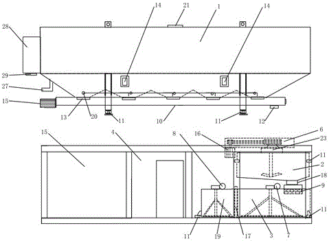 Horizontal cement slurry stirring system