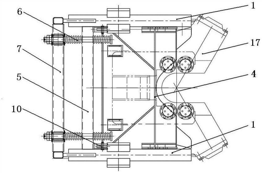 An iron driller's floating clamp head suspension device and its debugging method