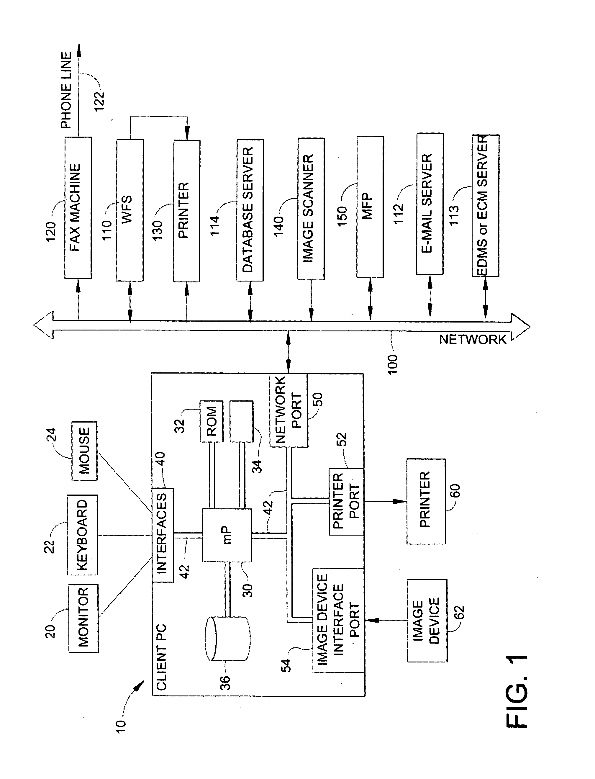 Method and apparatus for providing a work flow web application that receives image data via a web browser and exports the image data to a document processing server