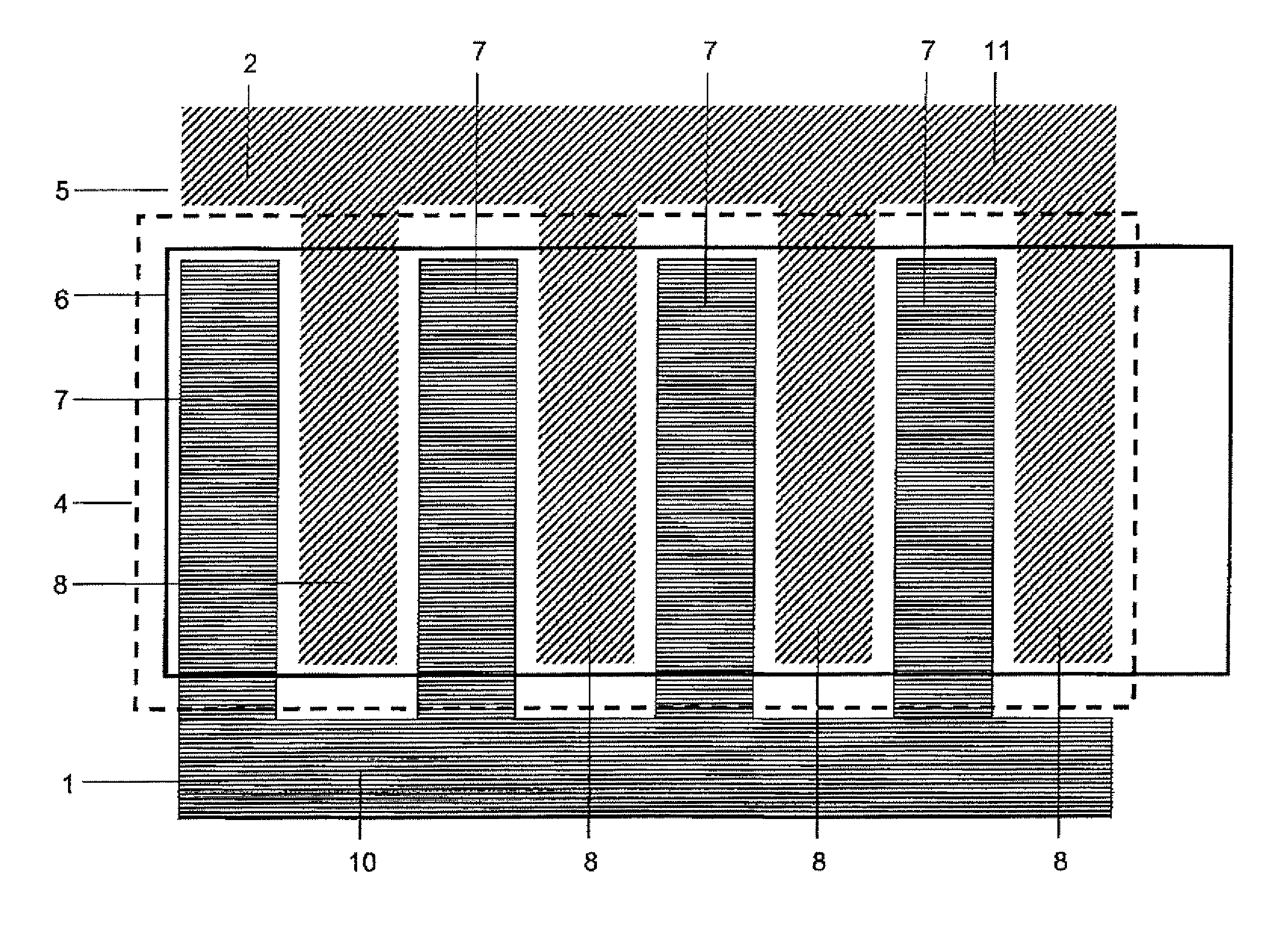 Light-Emitting Component with an Arrangement of Electrodes