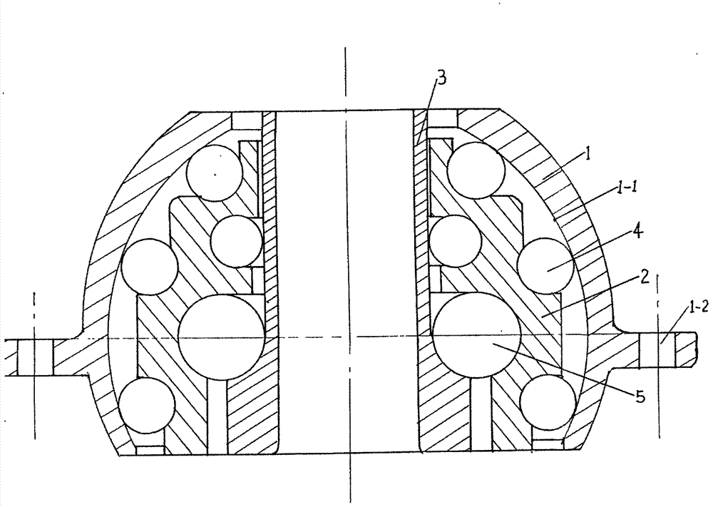 Ball bladder multi-ferrule bearing with reducing middle-layer ferrule