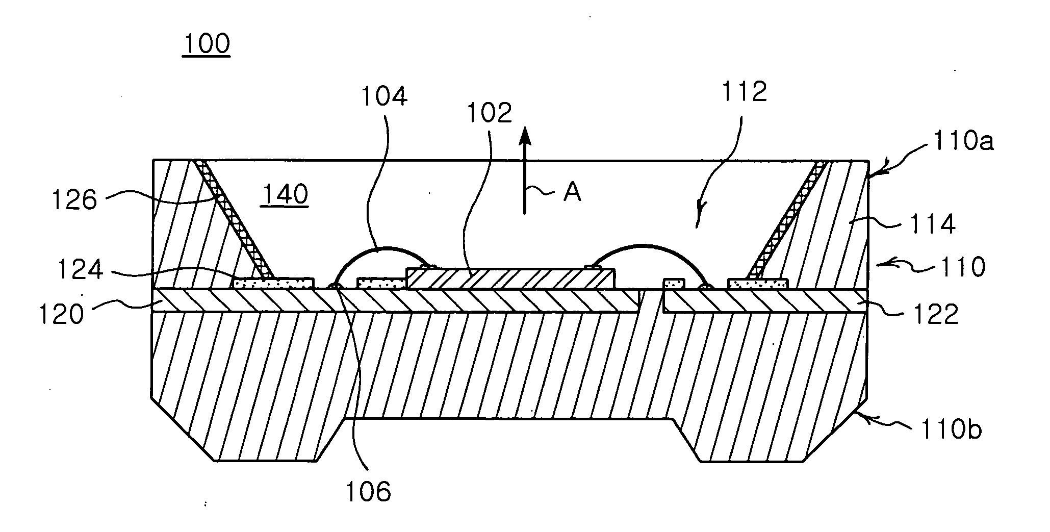 Side-view light emitting diode having improved side-wall reflection structure