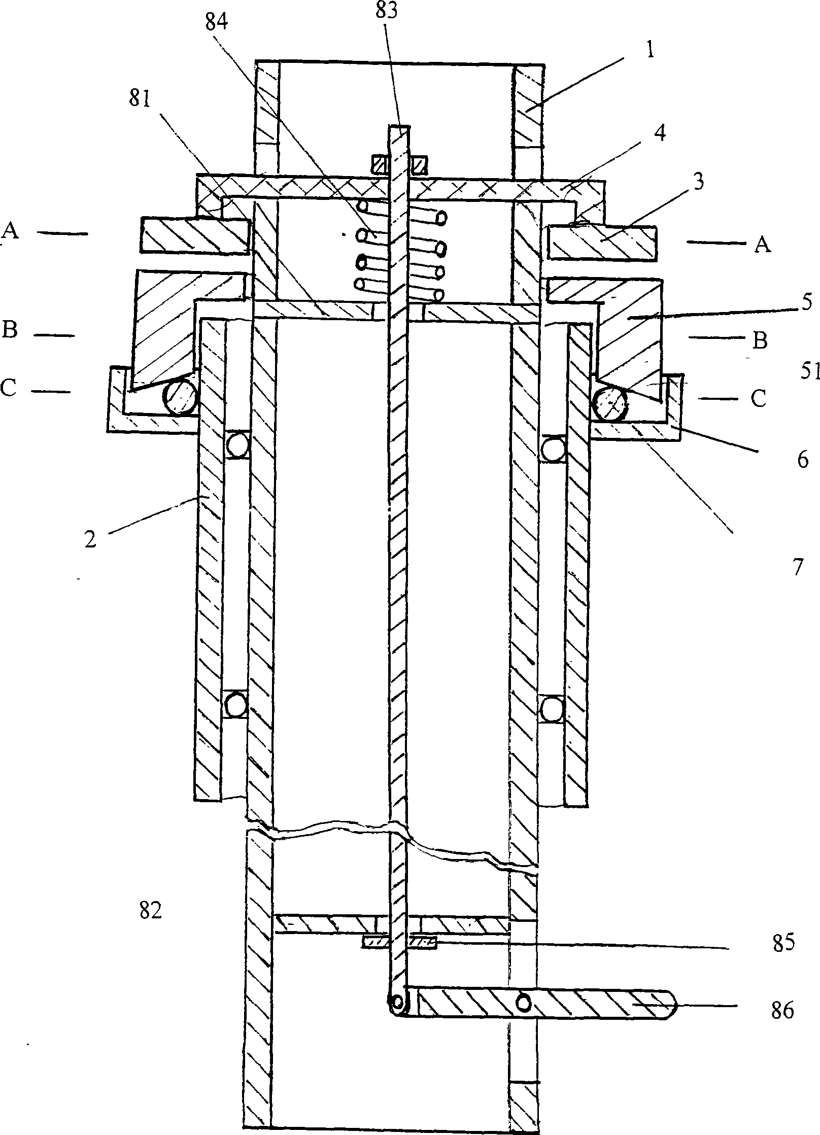 Centrifugal ball type braking device for vertical shaft type windmill