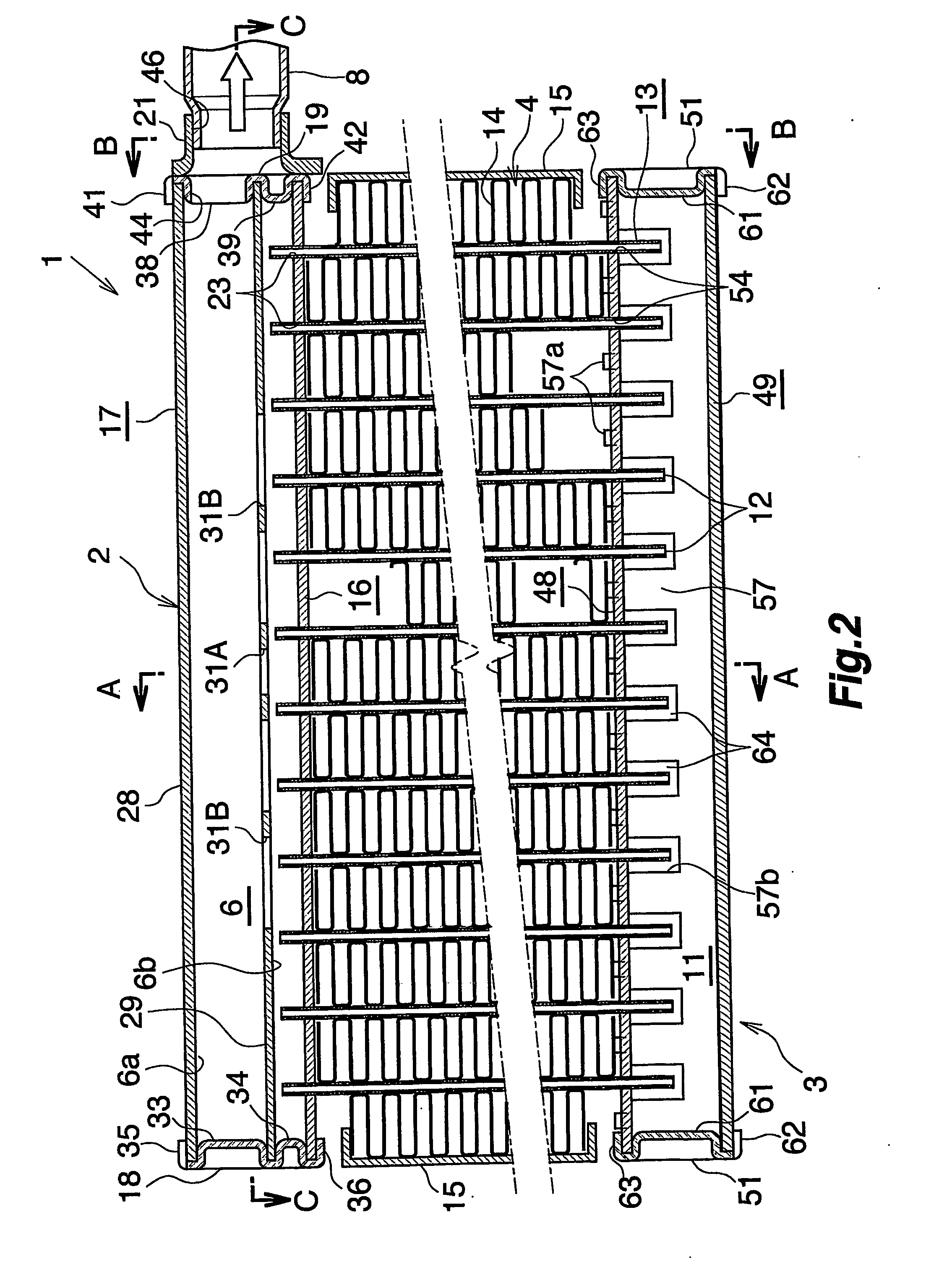 Evaporator and process for fabricating same