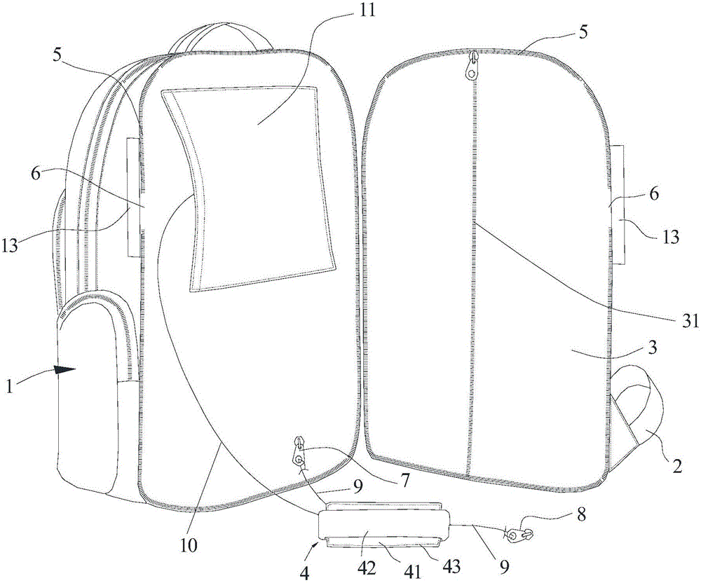 Detachable overboard survival backpack