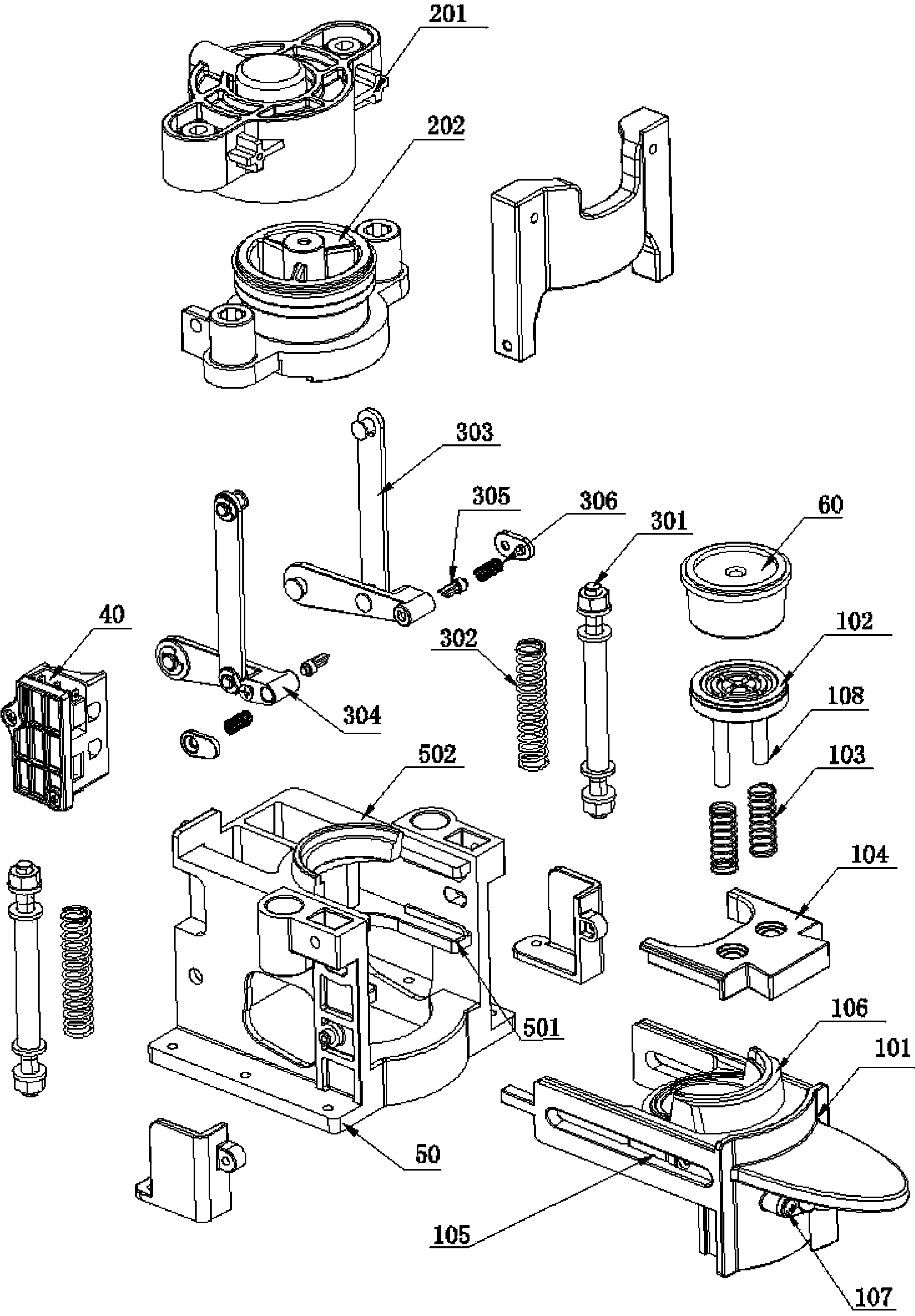 Vertical capsule brewing device for coffee machine