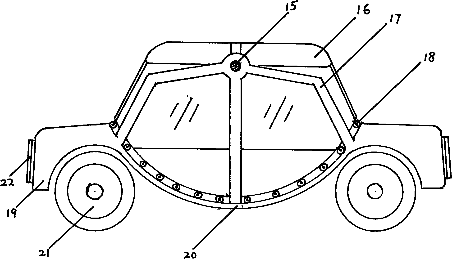 Compound pendulum type safe vehicle