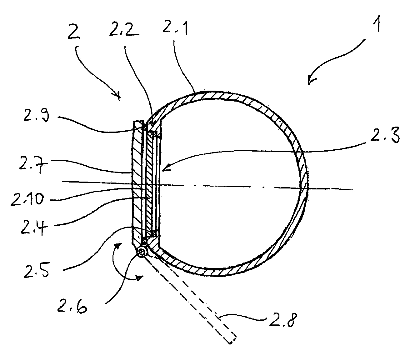 Optical device for use under significantly varying ambient pressure