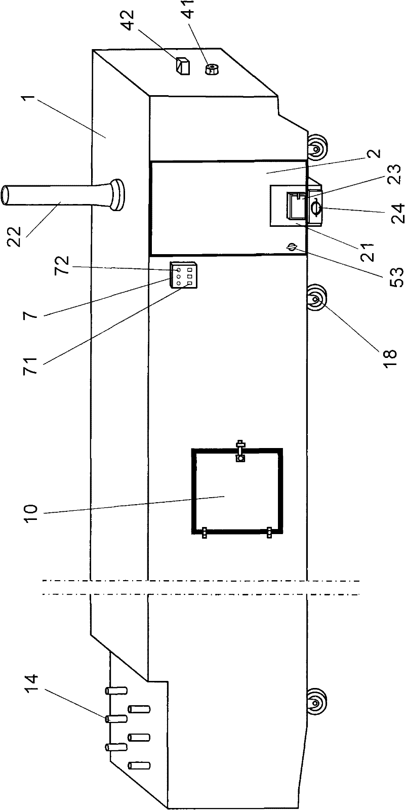 Circulating fruit and vegetable drying box with heat exchange device