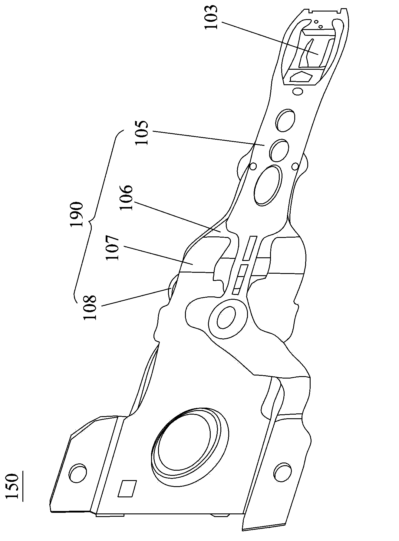 Writing element, heat assisted magnetic head sliding block, magnetic head folding-piece assembly and manufacturing method