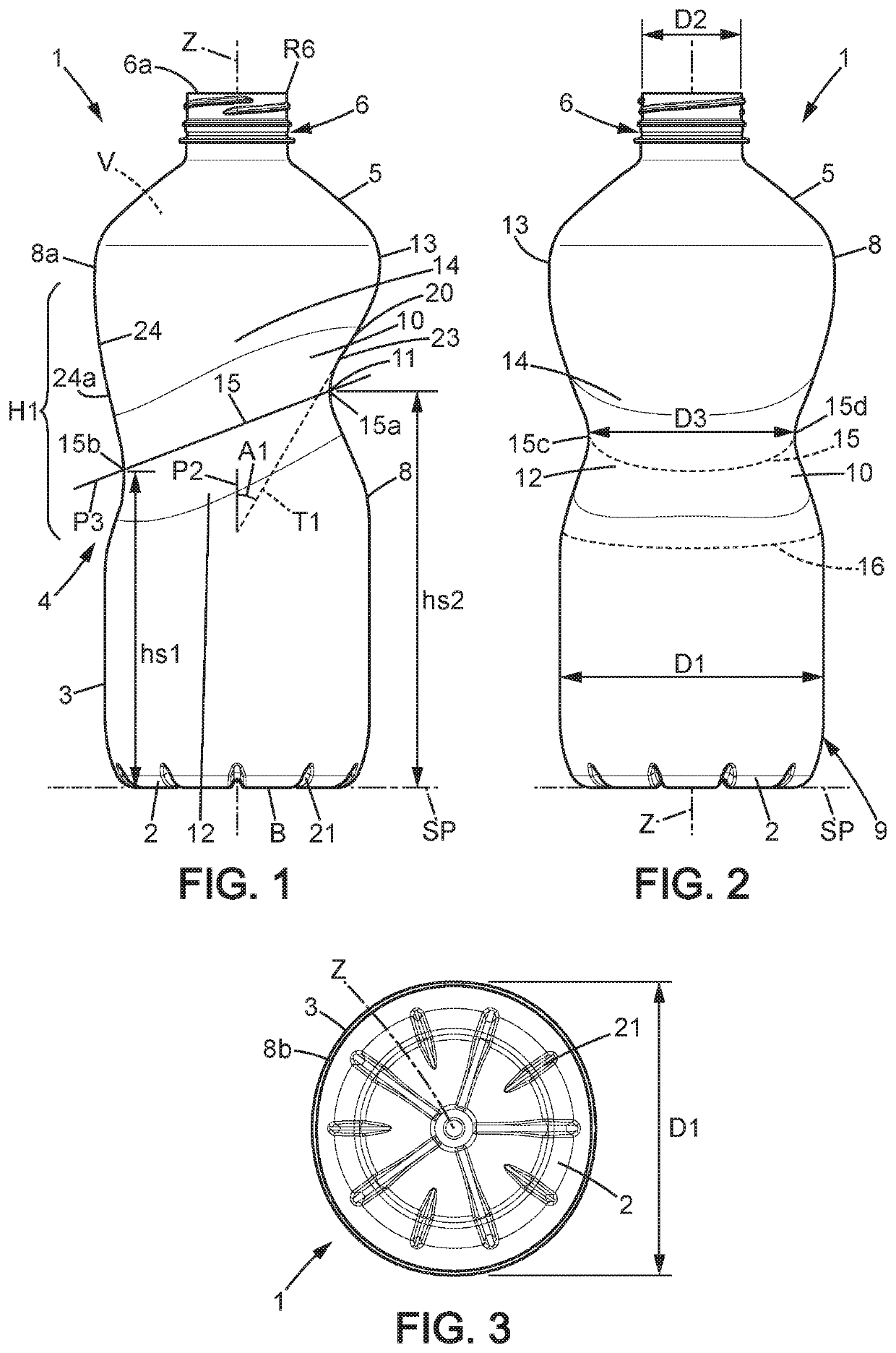 Plastic bottle with an annular gripping portion