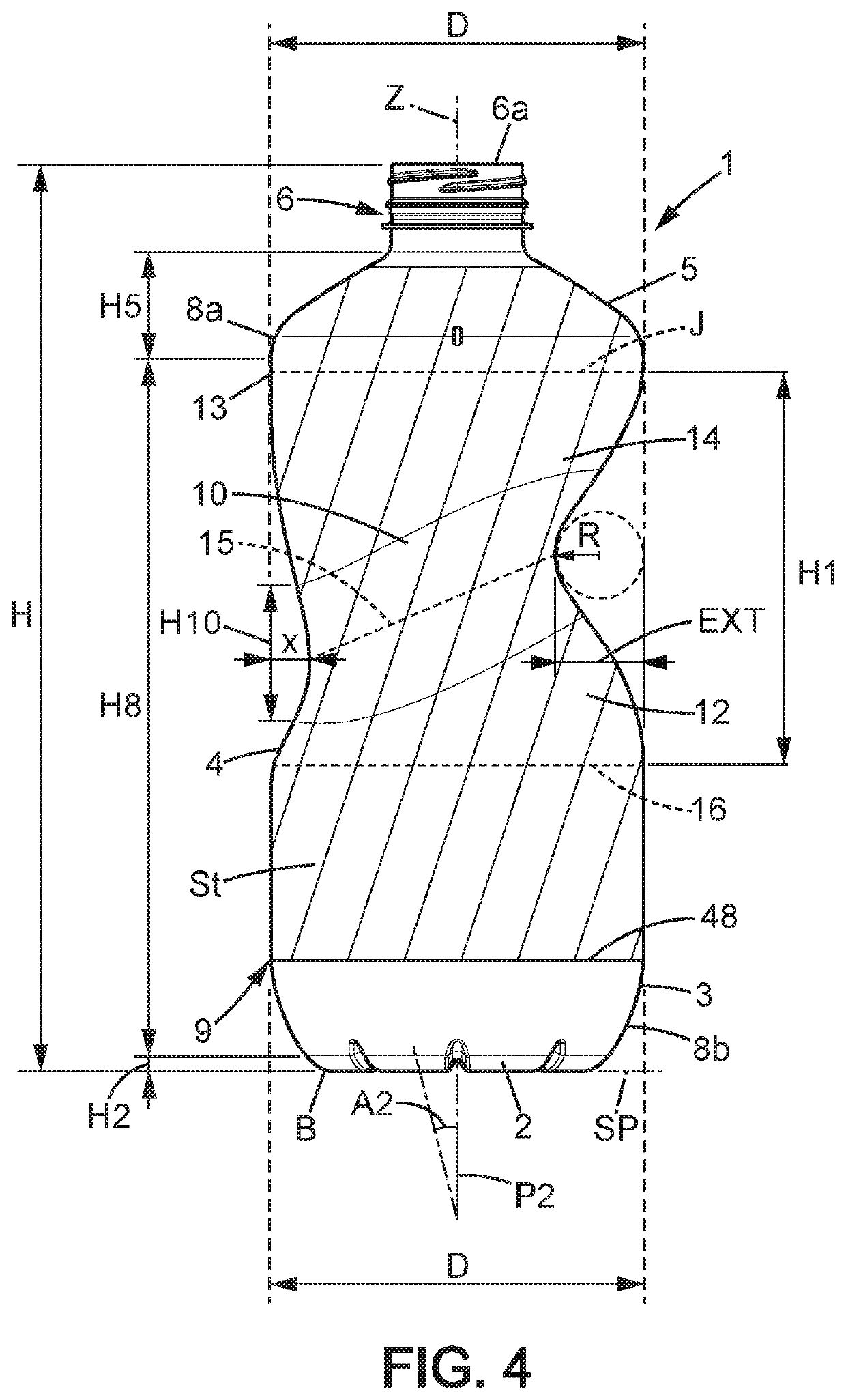 Plastic bottle with an annular gripping portion