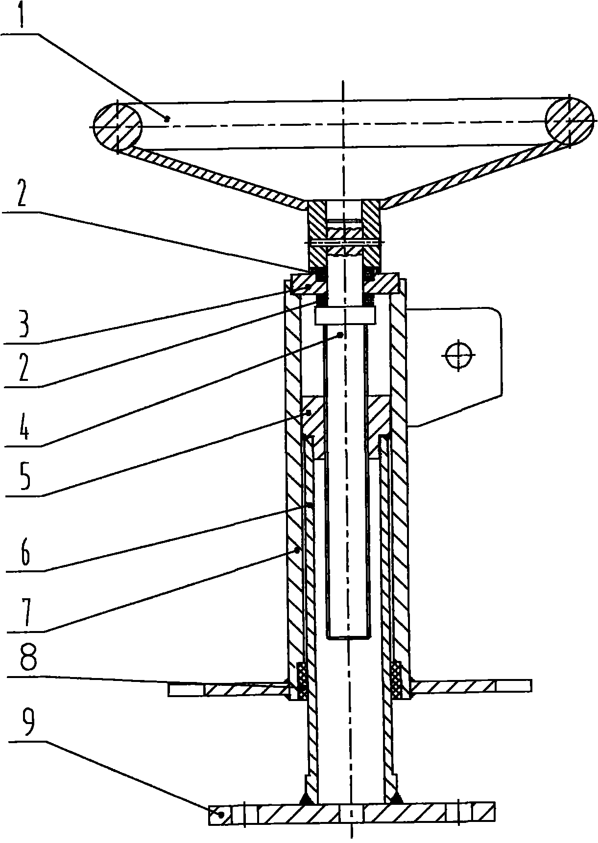 Lift device for opening and closing of oil tank hatchcover