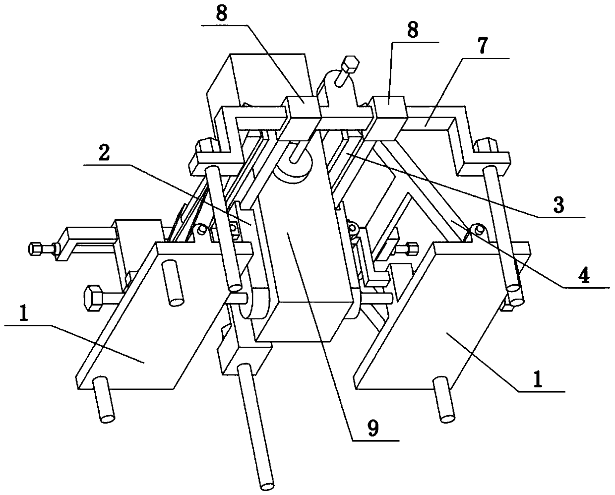 Building pillar clamping and supporting device