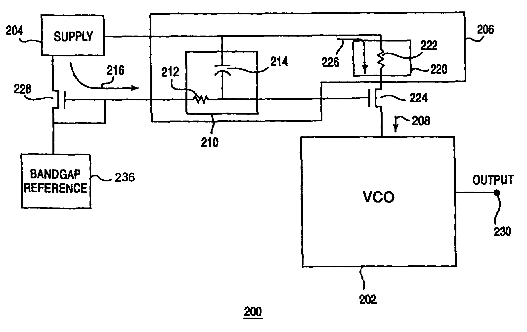 VCO with power supply rejection enhancement circuit