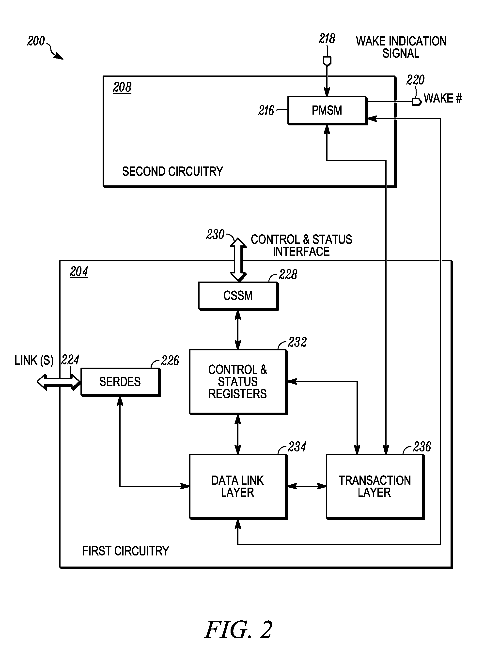 Method and apparatus for providing a bus interface with power management features