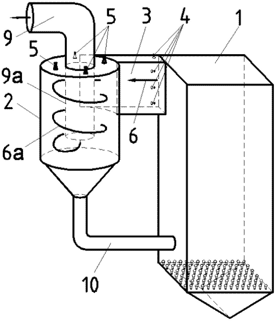 Efficient denitrifying device of circular fluidized bed boiler