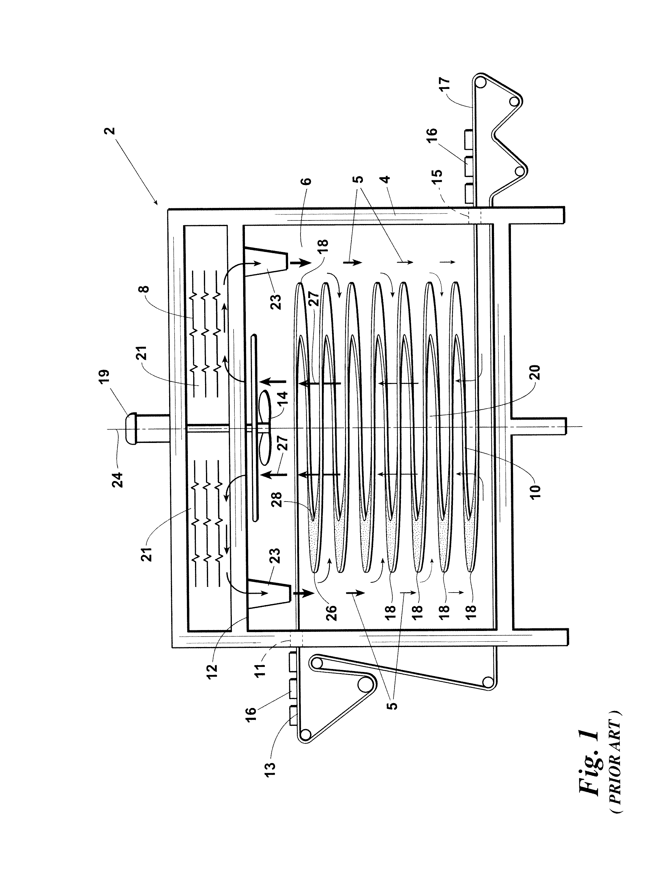 Spiral oven apparatus and method of cooking