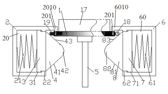 A solar panel mounting frame with front and rear limit functions