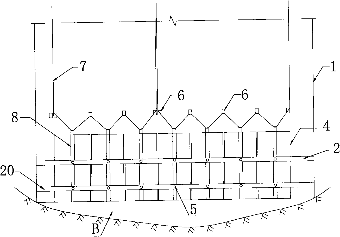 Method for closing bottom of steel boxed cofferdam and gaps among river beds