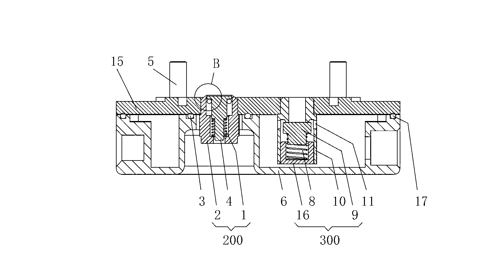 Self-unloading one-way valve type cylinder head and valve plate assembly