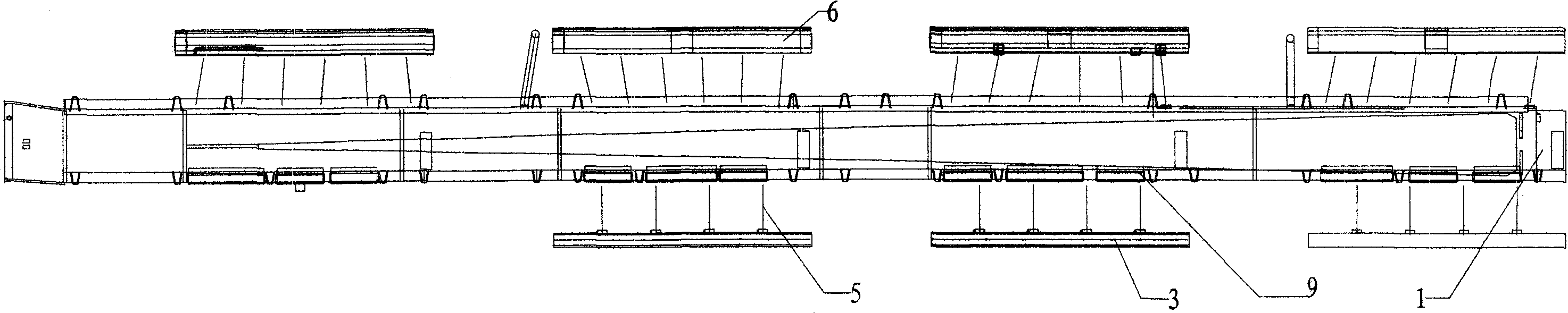 External variable-cross-section balanced ventilation system for rapid trains