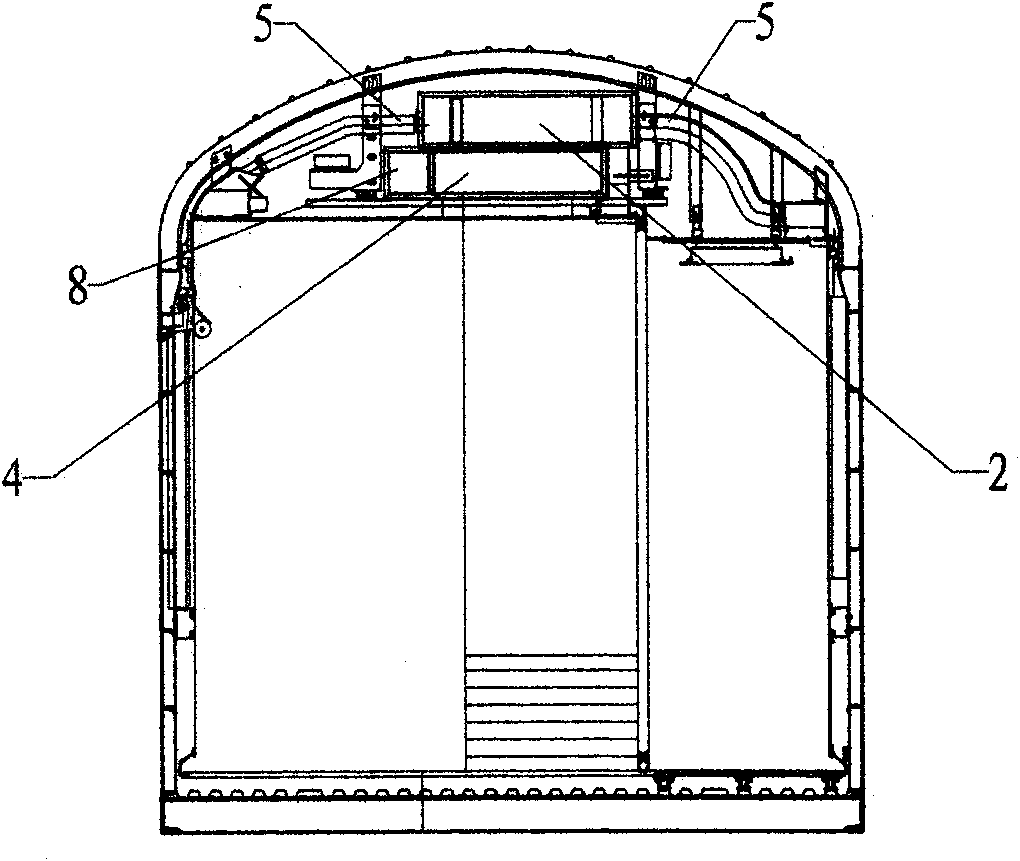 External variable-cross-section balanced ventilation system for rapid trains