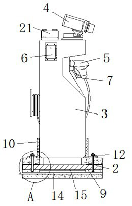 Rainproof charging pile for electric vehicle and foundation structure thereof