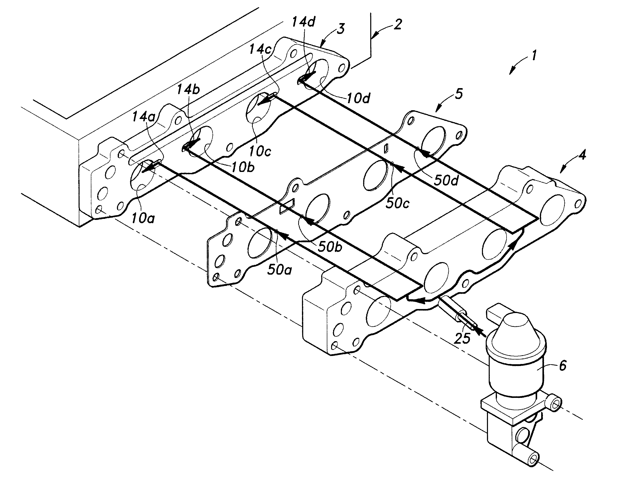 Exhaust gas recirculating device for internal combustion engines