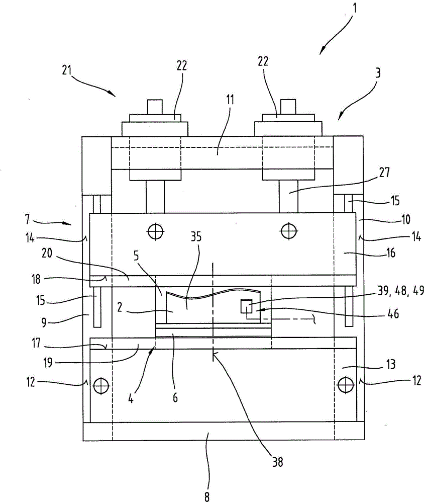 Bending press having an angle-measuring device and method for determining the bending angle