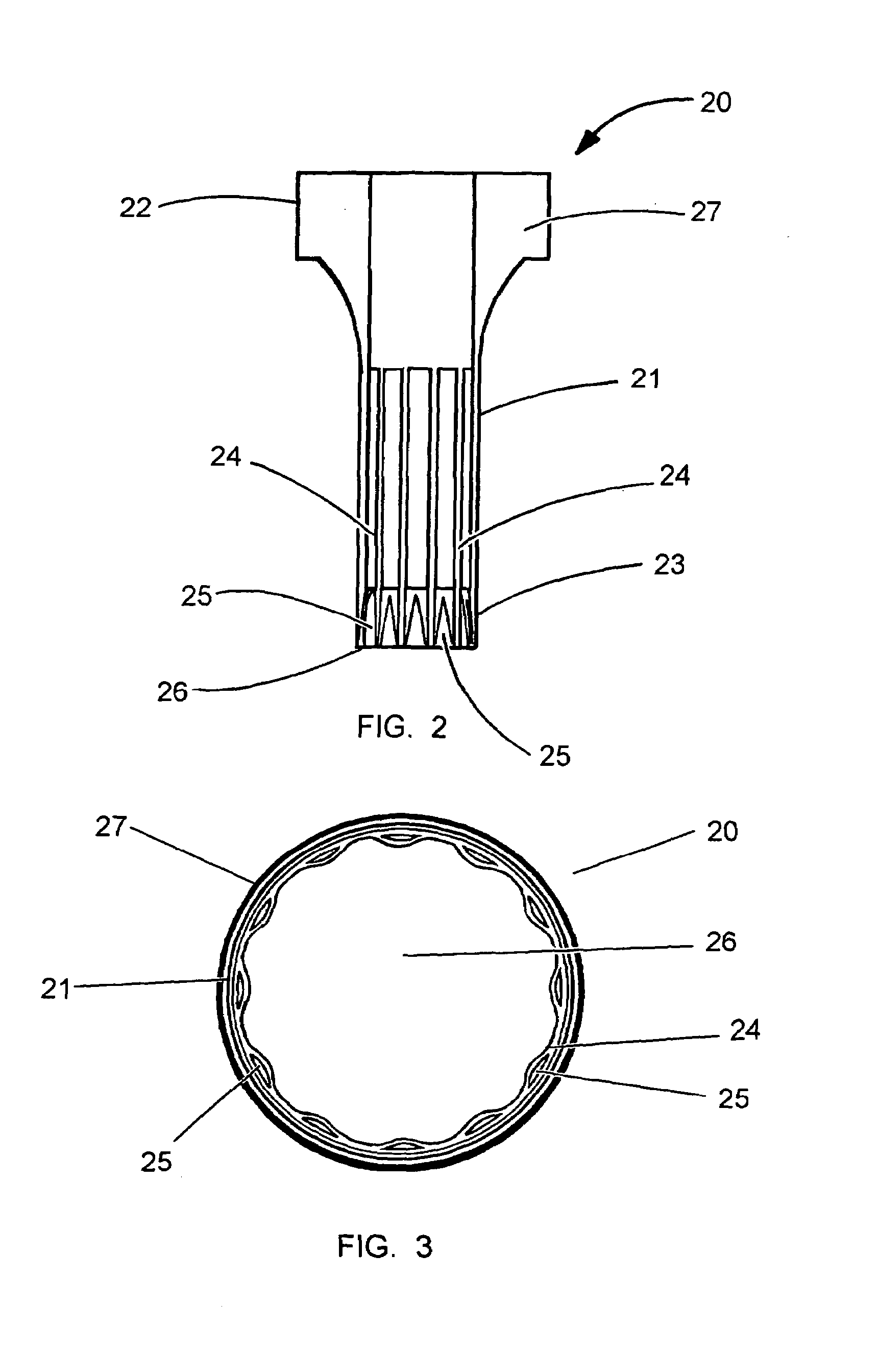 External tube extraction device with a cylindrical collapsing wedge