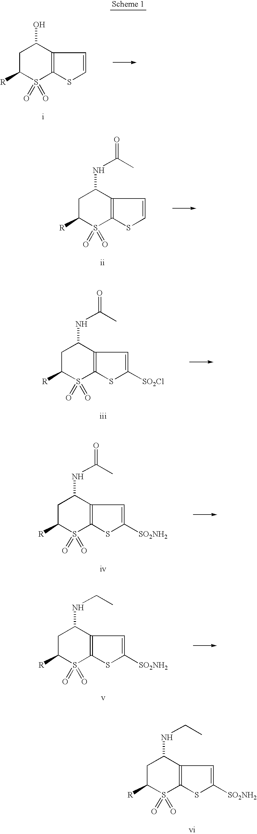 Process for preparing 5,6-dihydro-4-(S)-(ethylamino)-6-(S) methyl-4H-thieno[2,3b]thiopyran-2-sulphonamide-7,7-dioxide HCI