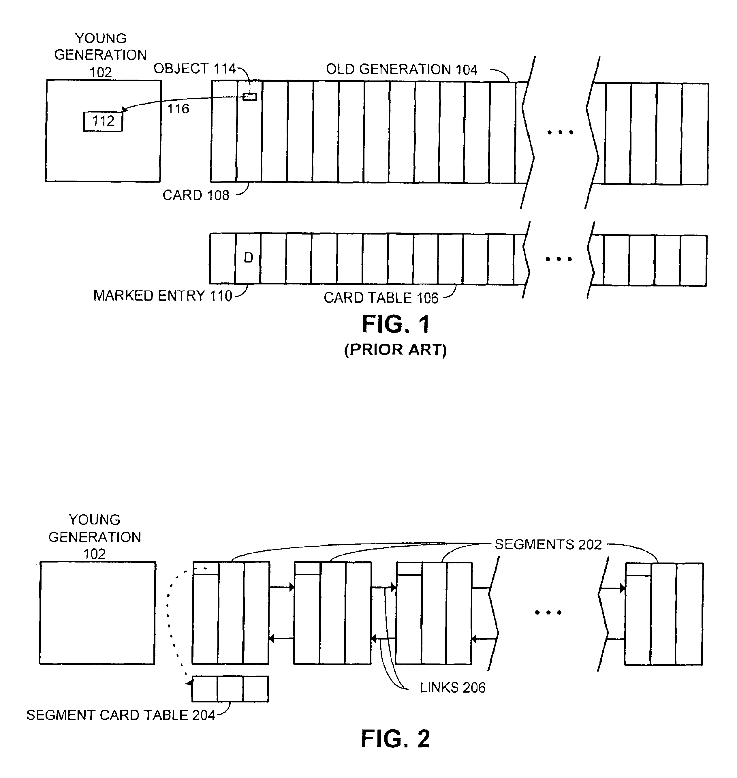 Method and apparatus for performing generational garbage collection in a segmented heap