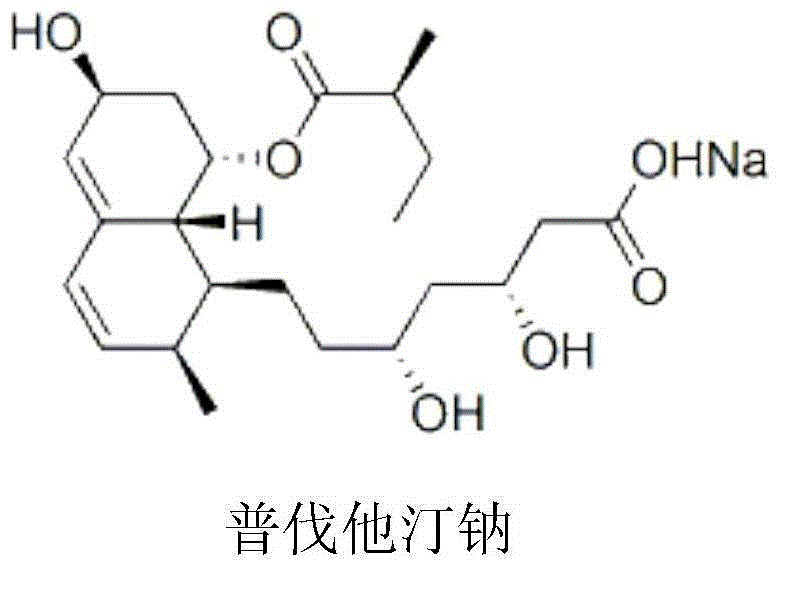 Freeze-dried powder of pravastatin sodium composition for injection