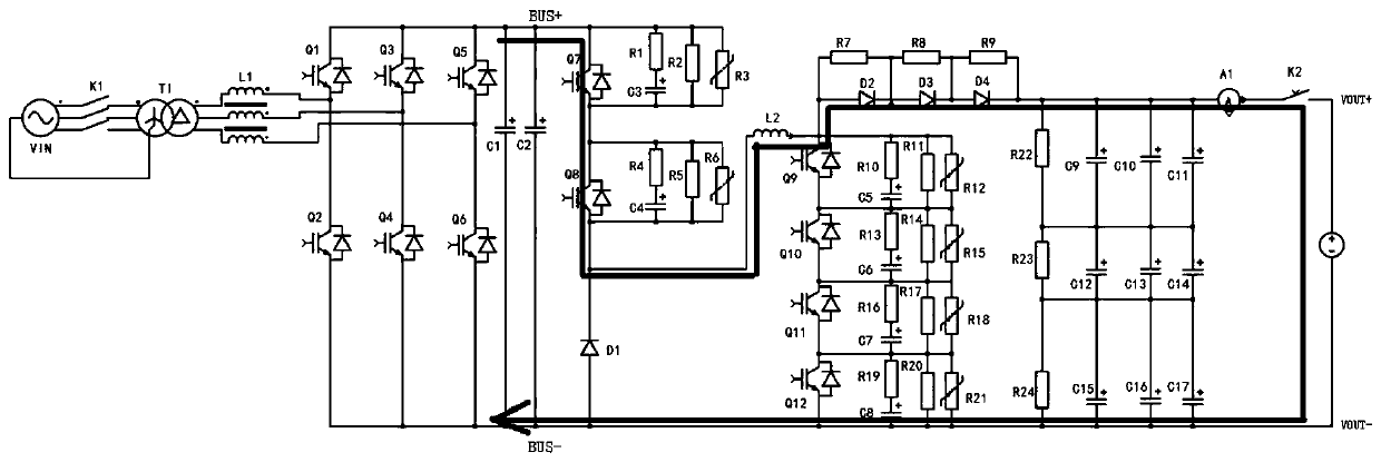 High-voltage adjustable direct-current source