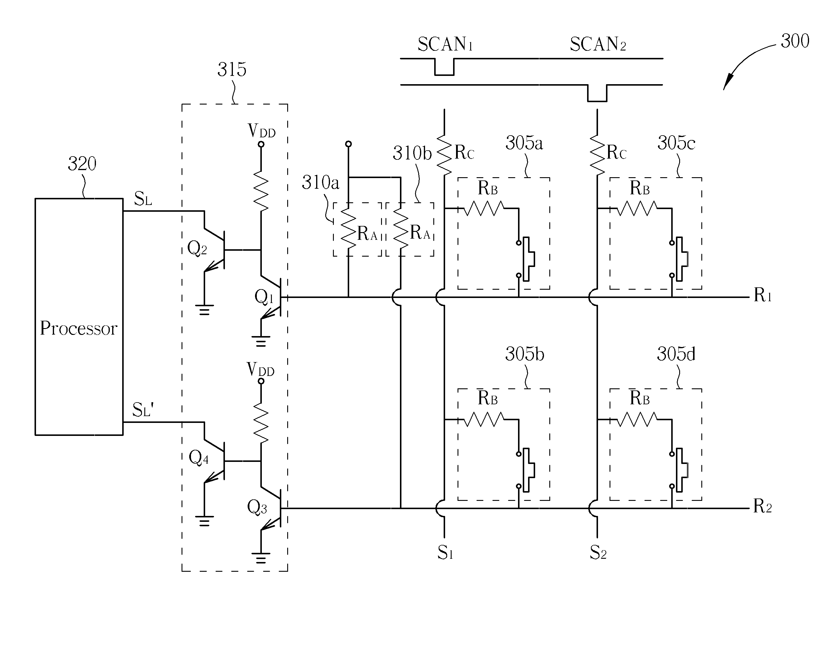 Ghost key detecting circuit and related method