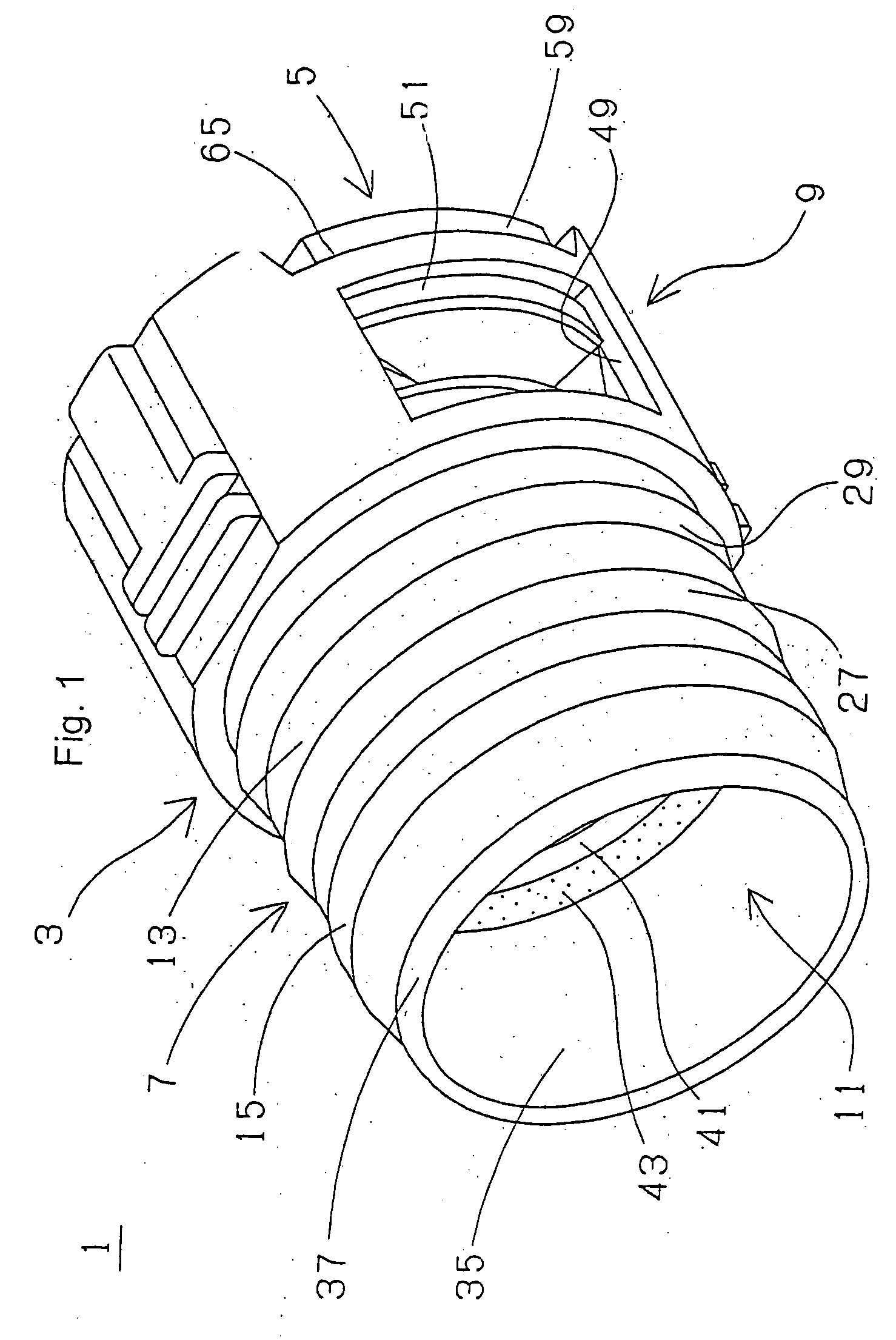 Connecting structure for a thermoplastic tube, integrated assembly and method