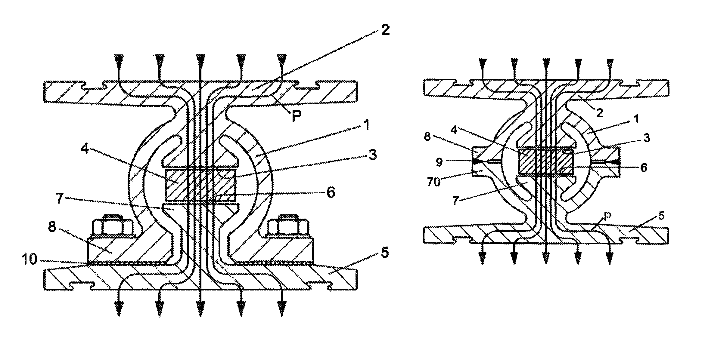 Two part hollow profile sensor